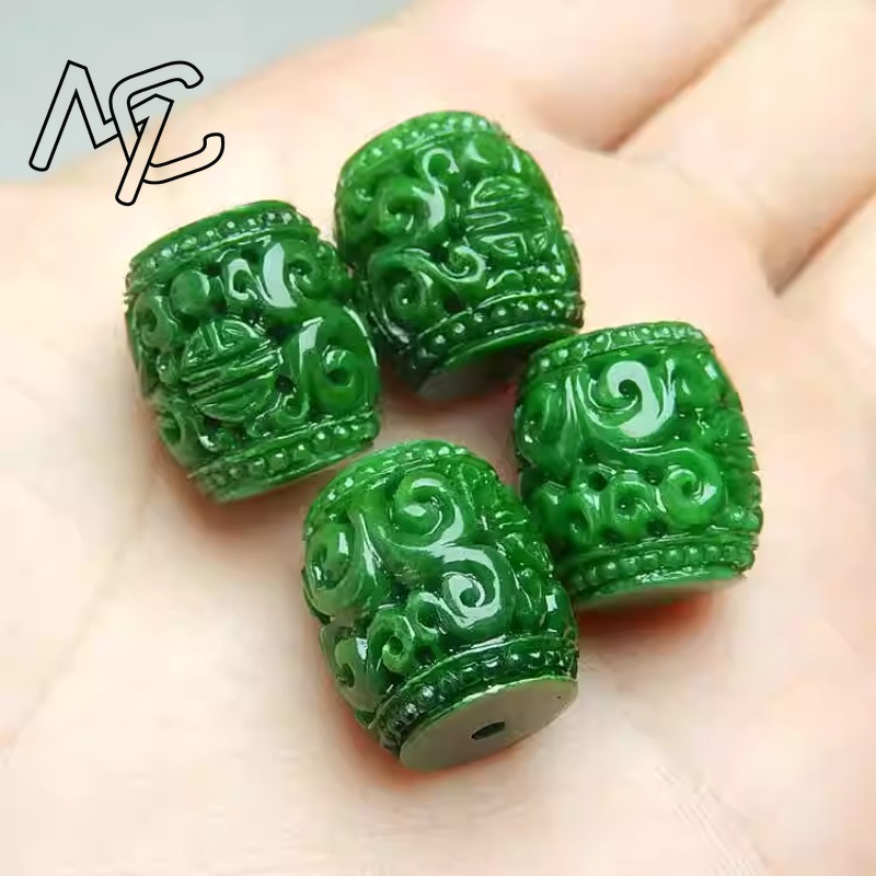 Women'S Fashion Jewellery - 5pc natural verde jade escultura contas