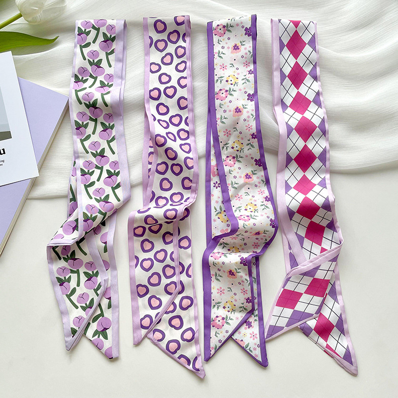 Women Fashion Necktie - Novo luxo estreito curto lenço de