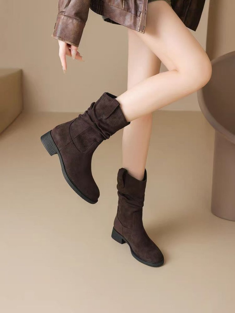 Women'S Fashion Korea - Botas de cano médio com salto