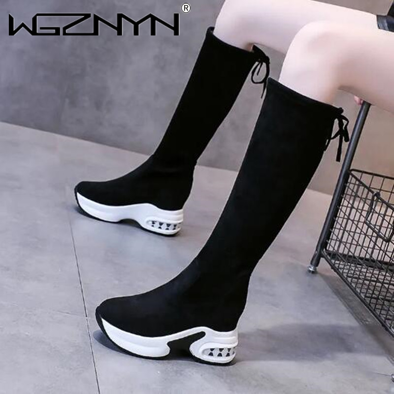 Women'S Fashion Knee High Boots - Inverno quente plataforma grossa botas longas