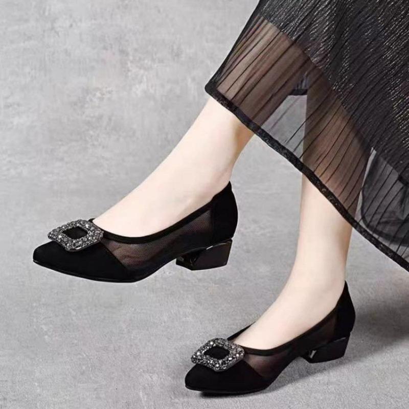 Women'S Fashion Shoes - Sapatos Elegantes de Salto Bloco com