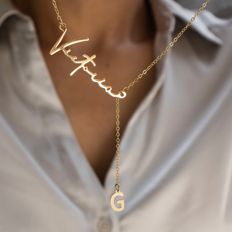 Colar longo personalizado de a - Women Fashion Dress Names avaliação e preço