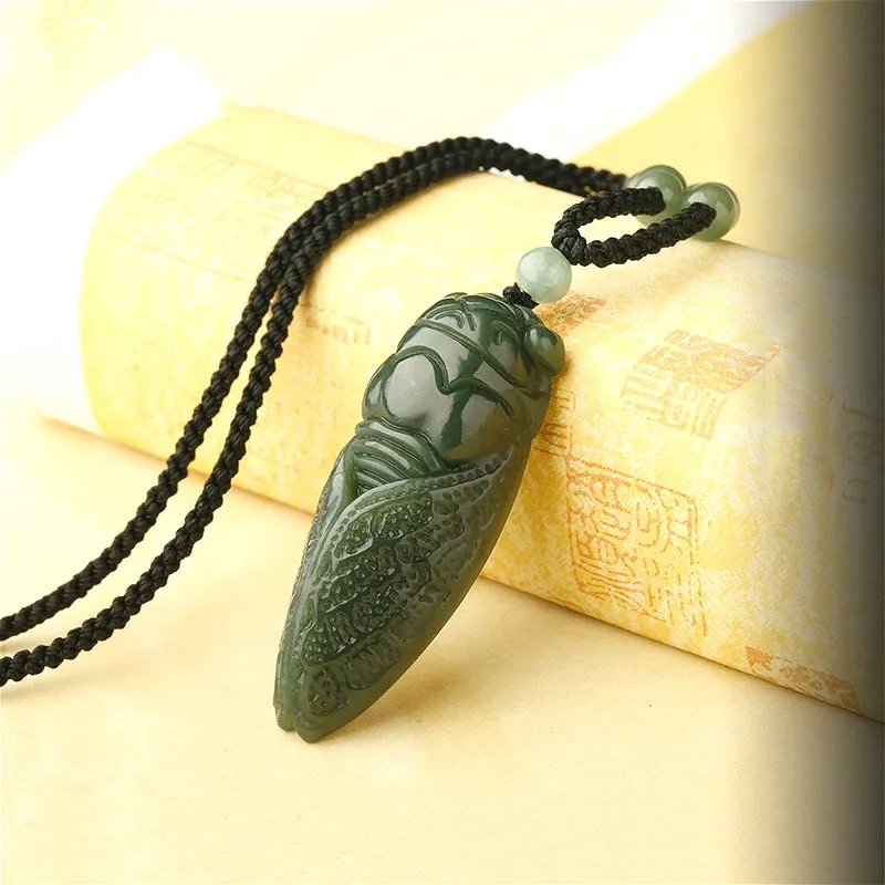 Natural Hetian Jade Cicada Col - Women'S Fashion Jewellery avaliação e preço