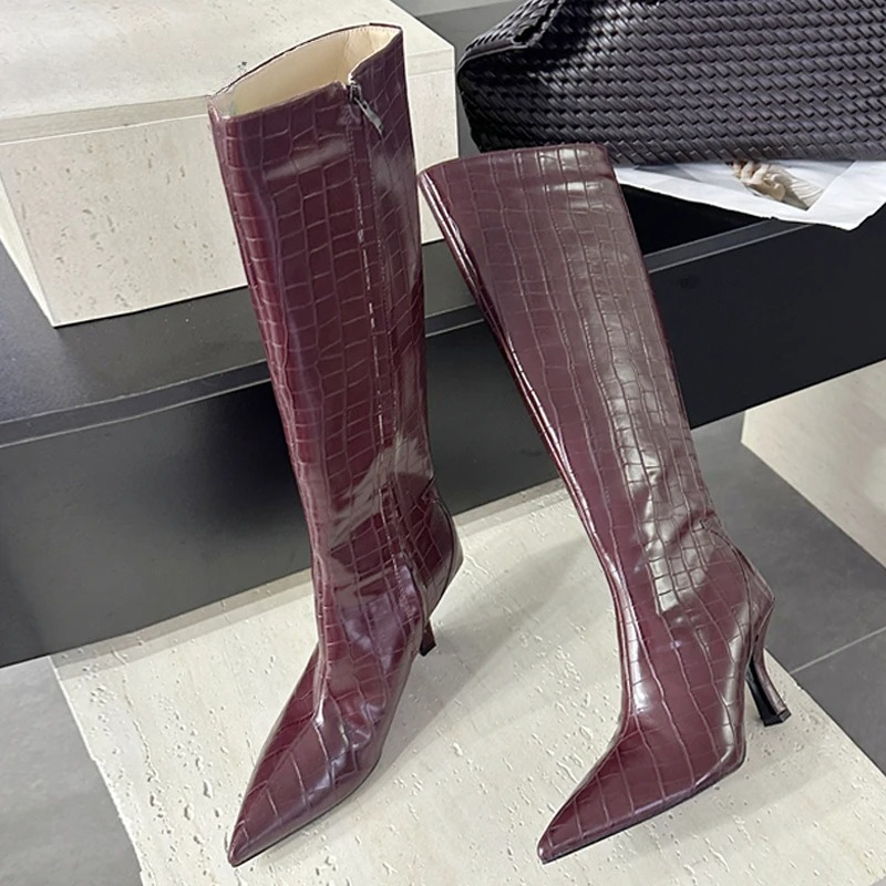 Botas de cano alto pretas e se - Women'S Fashion Knee High Boots avaliação e preço