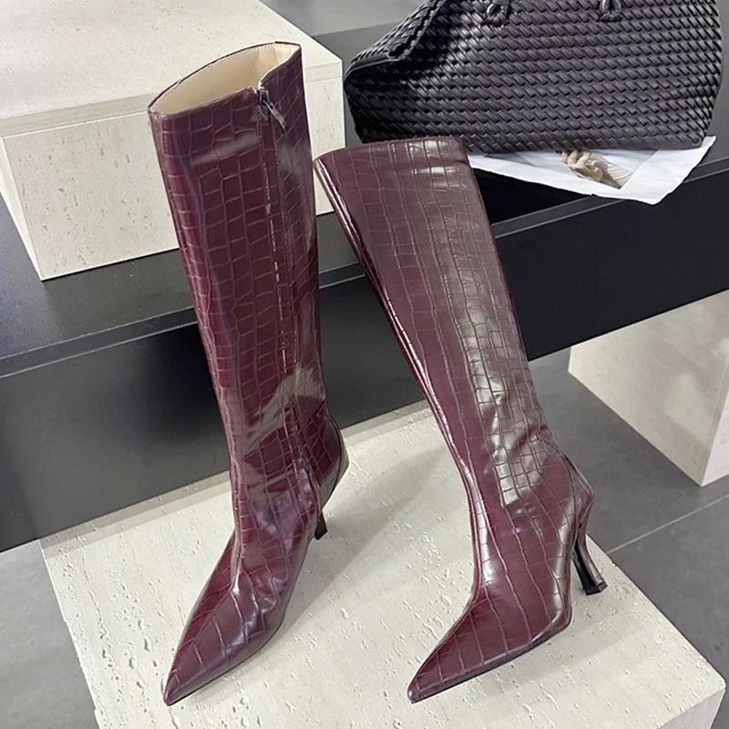 Botas de cano alto pretas e se - Women'S Fashion Knee High Boots avaliação e preço