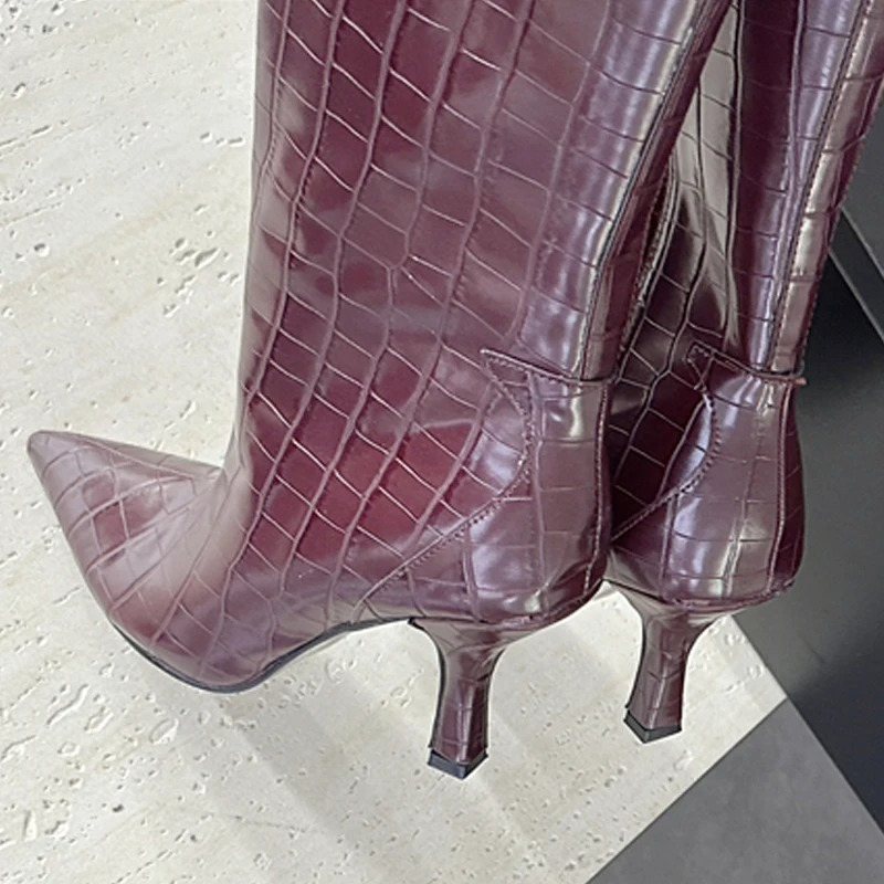 Botas de cano alto pretas e se - Women'S Fashion Knee High Boots avaliação e preço